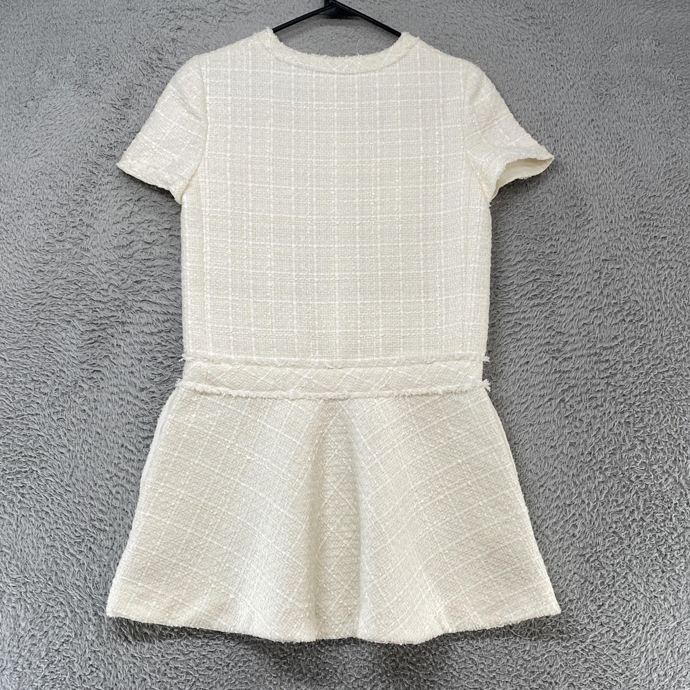 Zara Old Money Dress Womens Small Tweed Check Fit Flare Short Sleeve Mini Office - Picture 12 of 16